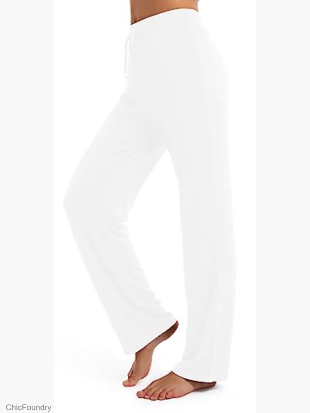 Women's High Waist Drawstring Wide Leg Yoga Pants with Pockets - Picture 2 of 6